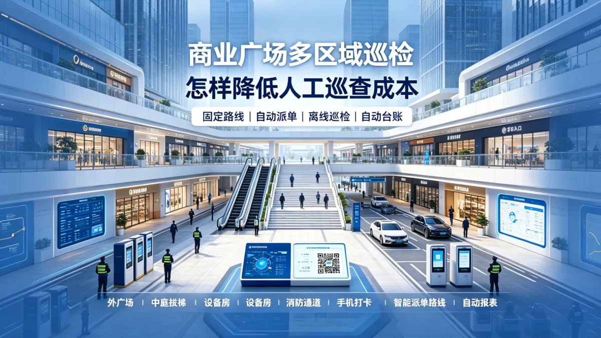 商业广场多区域巡检,怎样降低人工巡查成本
