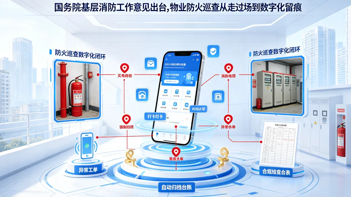 国务院基层消防工作意见出台：物业防火巡查从"走过场"到数字化留痕