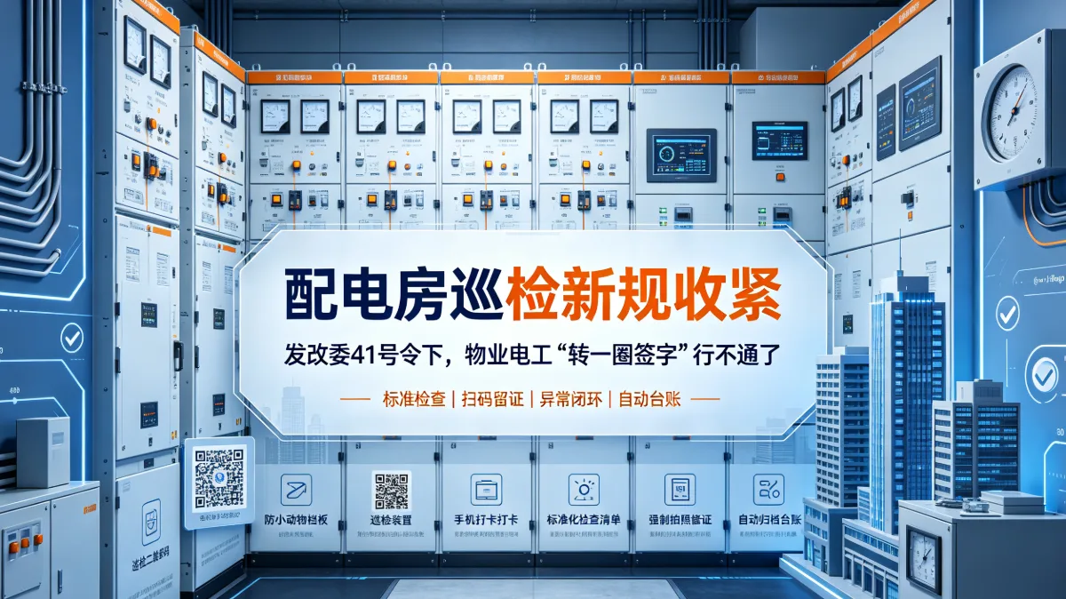配电房巡检新规收紧：发改委41号令下，物业电工"转一圈签字"行不通了